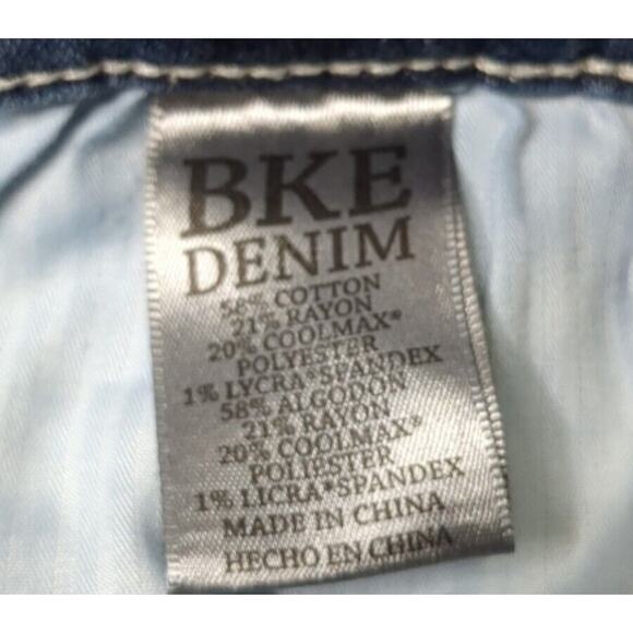 BKE Carter Men’s Bootleg Cotton Stretch Distressed Blue Denim Jeans 28R - Picture 12 of 12